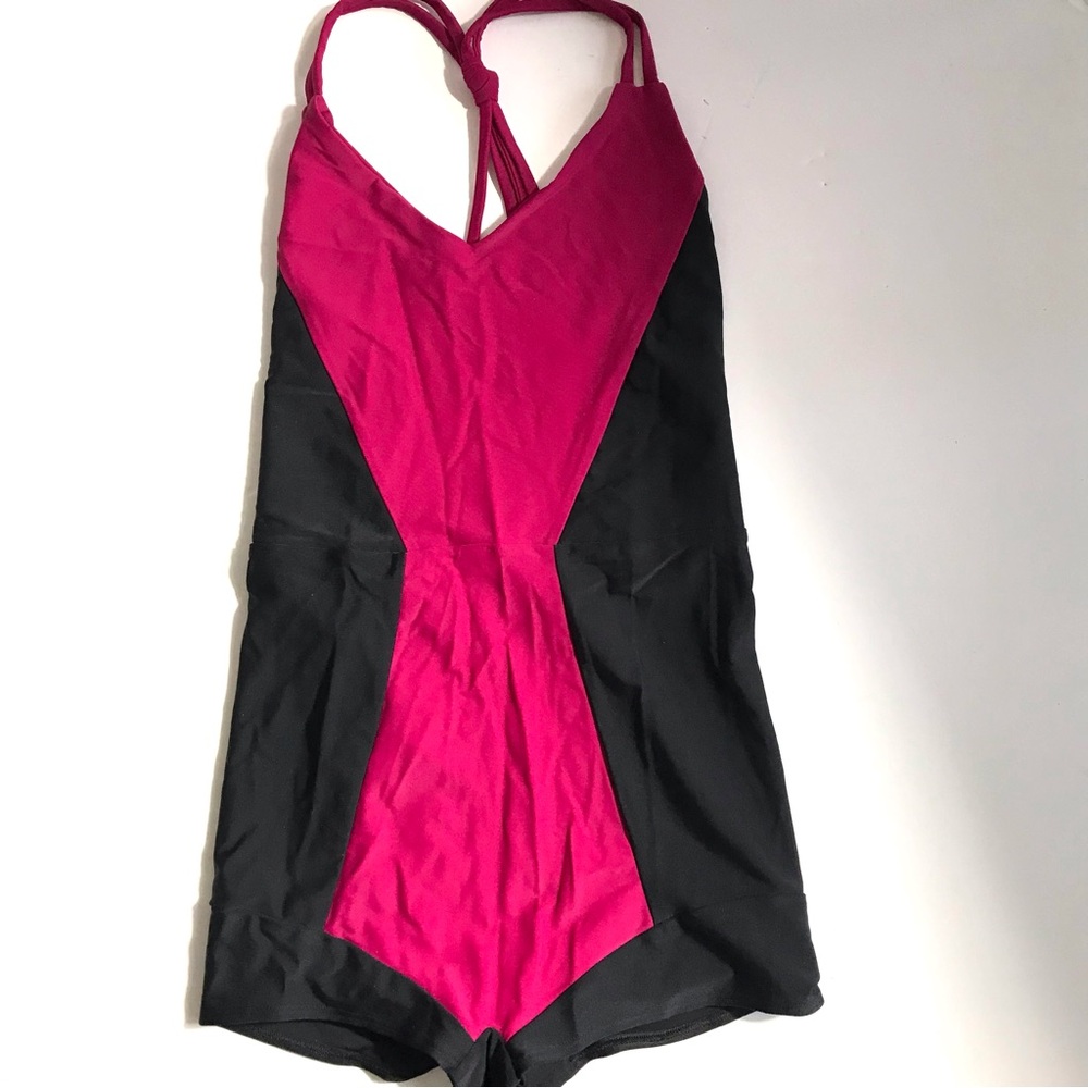 Pink and Black Strappy Swimsuit/Onepiece